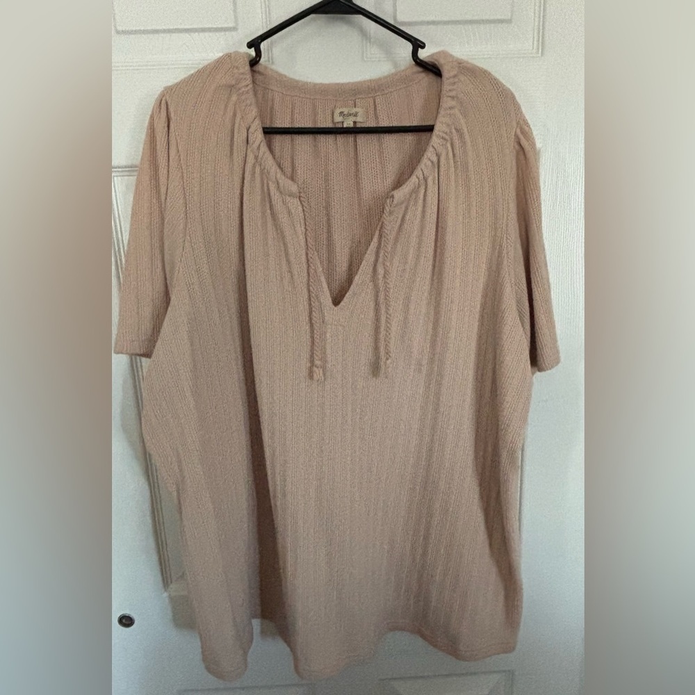Madewell Tie-Neck Tunic Top Women's Plus Size 3X